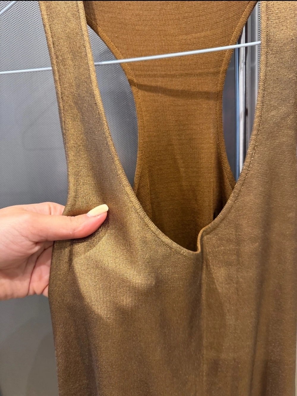TOM FORD Glossy Racerback Midi Dress In Bronze Sm NWT - Picture 5 of 12